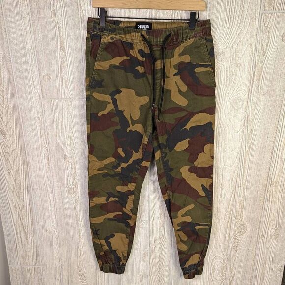 Levi’s Denizen Men’s Small Green Army Camo Jogger Sweatpants Pants Drawstring - Picture 1 of 7